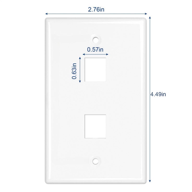 HTTX RCA Wall Plate, HTTX White 2-Port RCA Wall Plate with Removable F/F RCA Keystone Jack Inserts for L/R Stereo Speakers - Image 5
